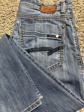 Mavi Zach Straight Leg Dark Indigo Stretch Denim Jeans 34/32